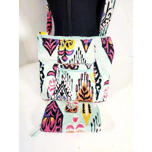 Vera Bradley Hipster Crossbody Purse Pueblo Teal Quilted Bag W/ Matching… - Picture 2 of 12